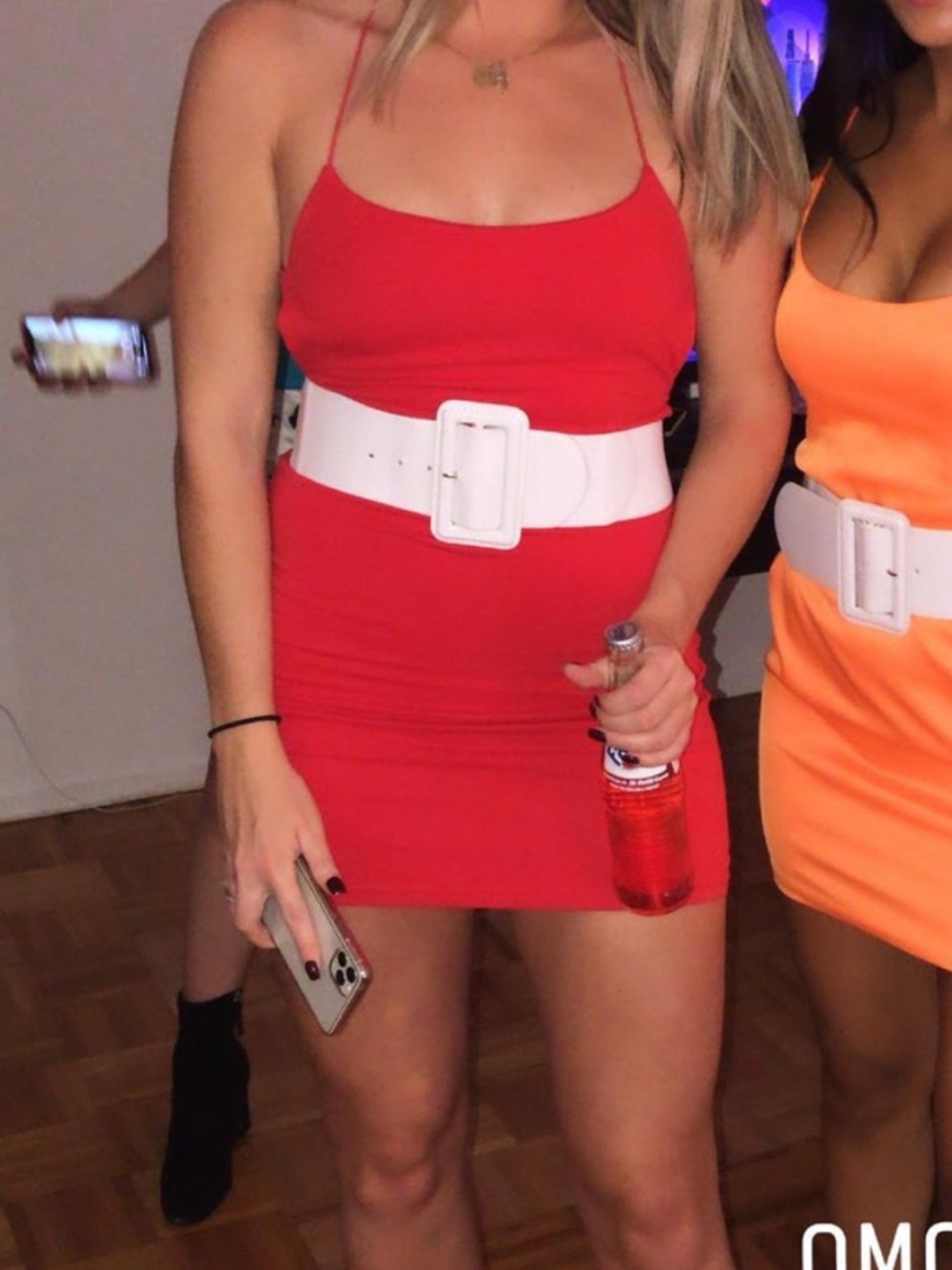 Tiger Mist Red Spaghetti-Strap Mini Dress with Cross Back